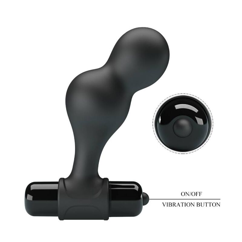 MR PLAY - PLUG ANAL VIBRADOR DE SILICONE PRETO - Sexshoptuga  Sexshoptuga 