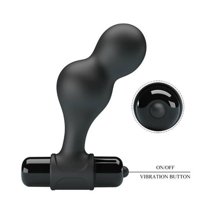 MR PLAY - PLUG ANAL VIBRADOR DE SILICONE PRETO - Sexshoptuga 