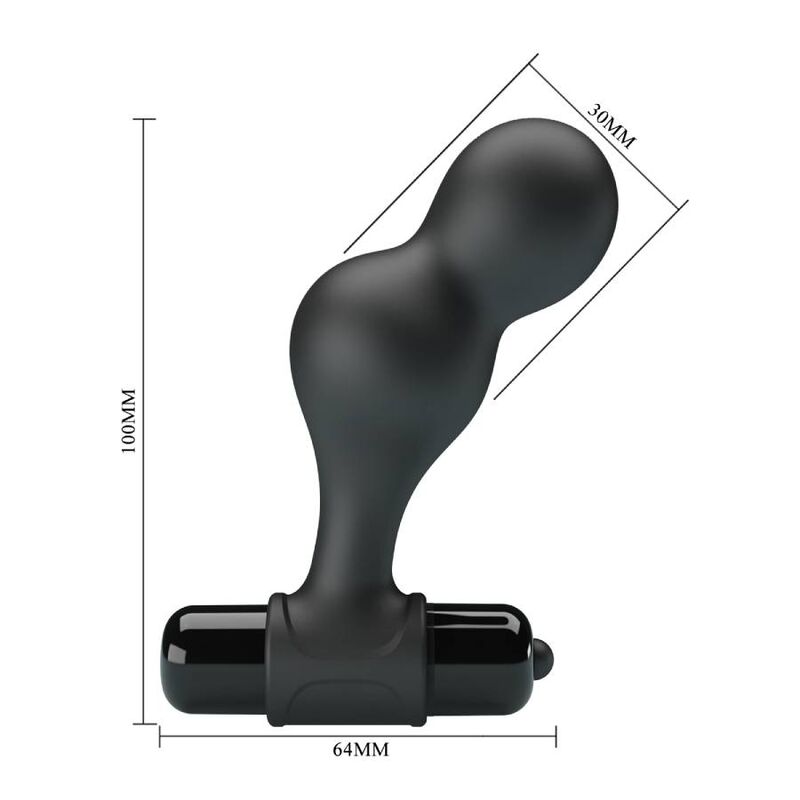 MR PLAY - PLUG ANAL VIBRADOR DE SILICONE PRETO - Sexshoptuga  Sexshoptuga 