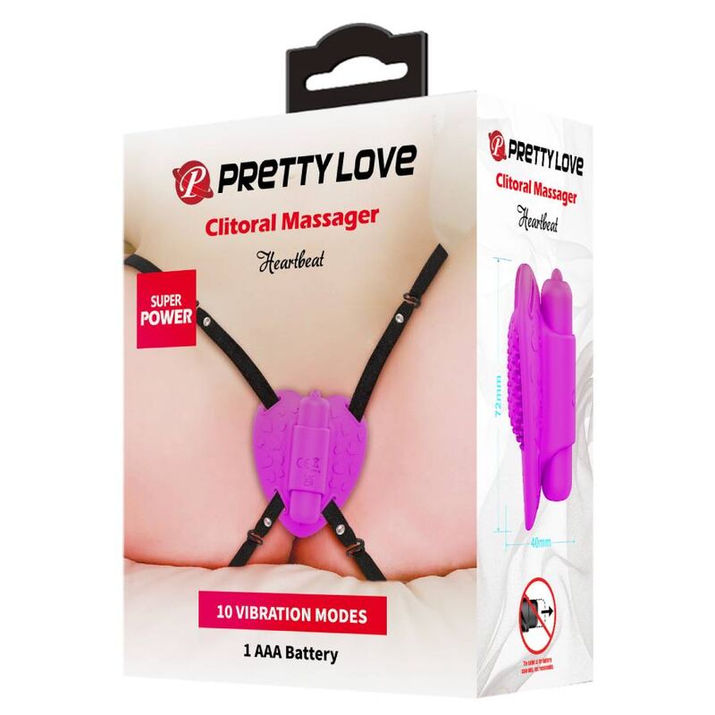 PRETTY LOVE - HEARTBEAT CLITORIS MASSAGER 10 MODOS DE VIBRAO ROXO - Sexshoptuga 