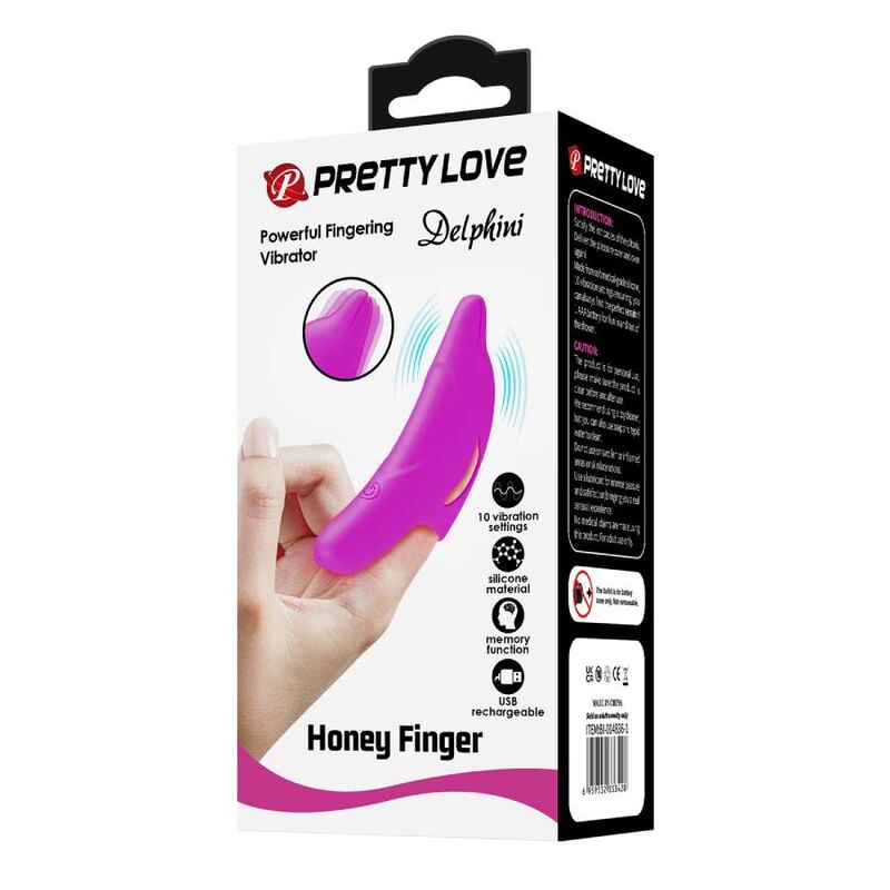 PRETTY LOVE - ESTIMULADOR DE DEDO ROXO DELPHINI PODEROSO - Sexshoptuga  Sexshoptuga 