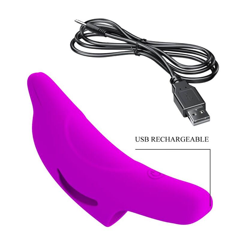 PRETTY LOVE - ESTIMULADOR DE DEDO ROXO DELPHINI PODEROSO - Sexshoptuga  Sexshoptuga 