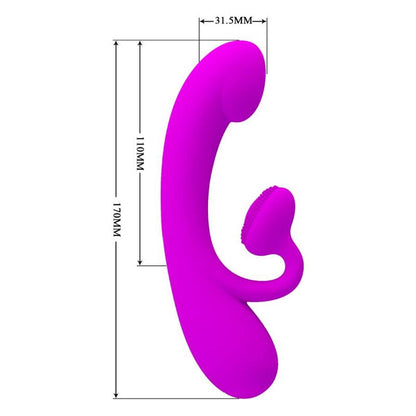 PRETTY LOVE - VIBRADOR SINCERO E OTADOR DE CLITÓRIS SILICONE ROXO - Sexshoptuga 