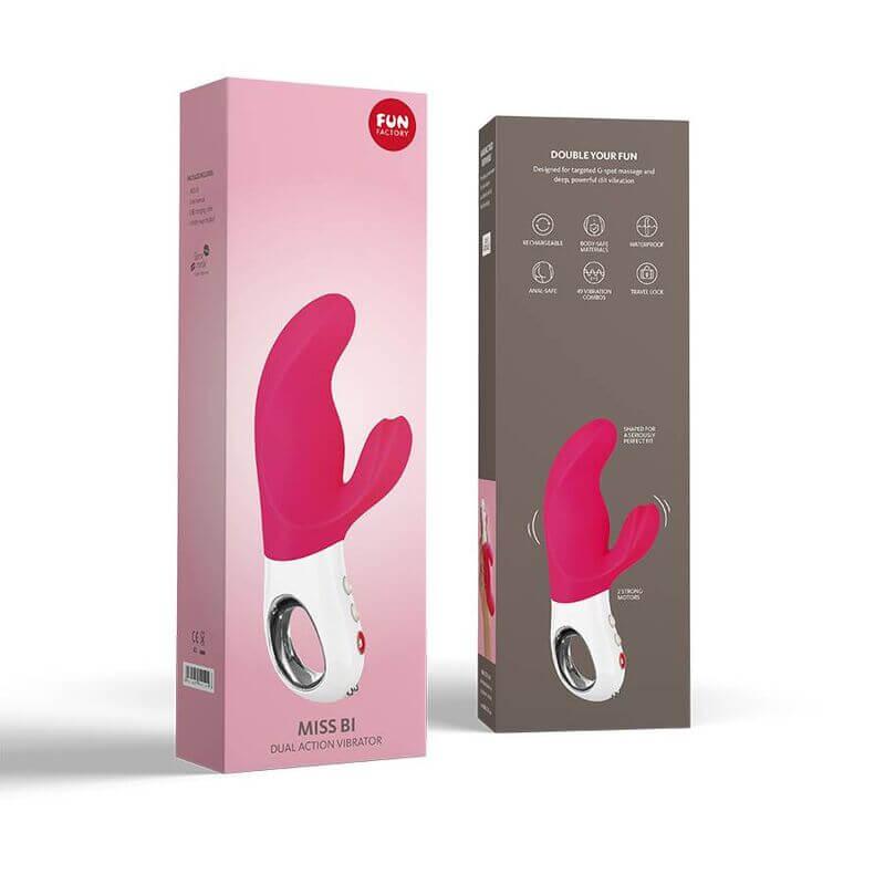 FUN FACTORY - VIBRADOR MISS BI DUAL ROSA BRANCO - Sexshoptuga 