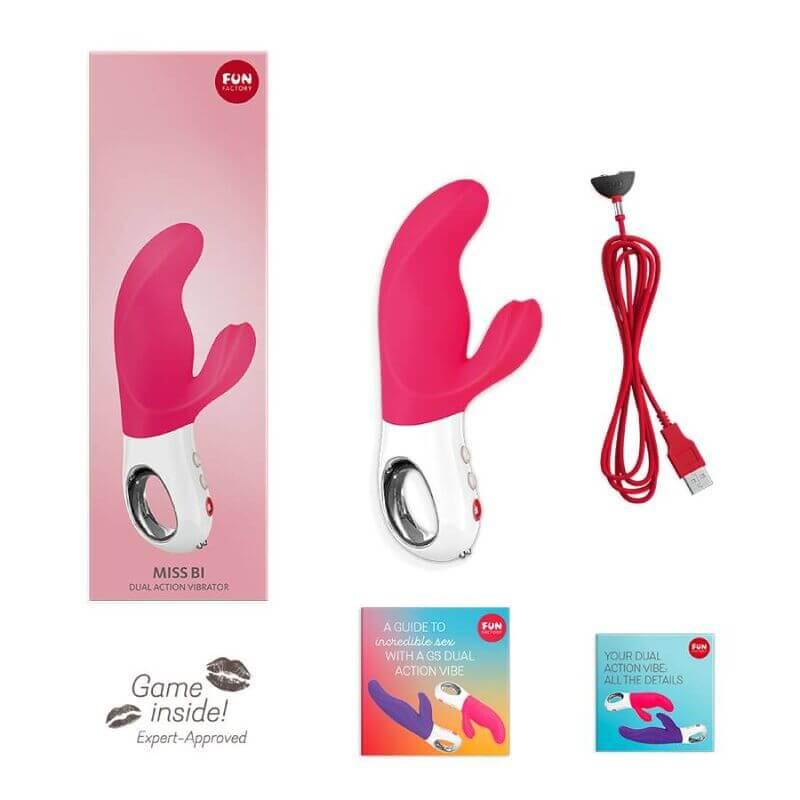 FUN FACTORY - VIBRADOR MISS BI DUAL ROSA BRANCO - Sexshoptuga 