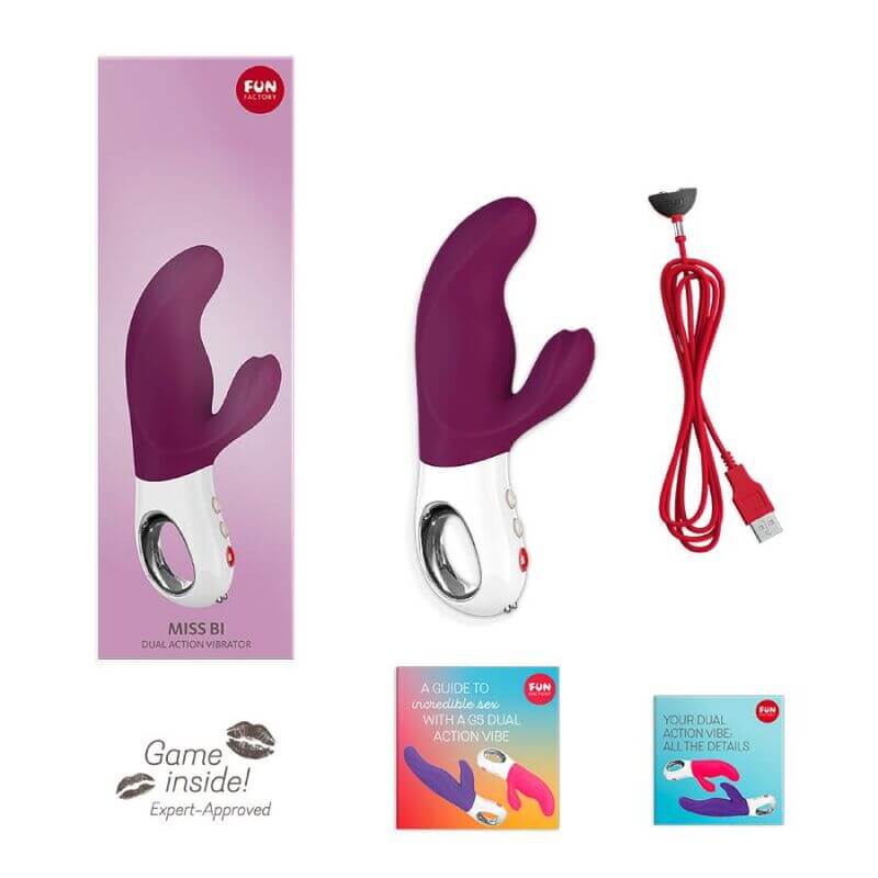 FUN FACTORY - VIBRADOR MISS BI DUAL UVA BRANCO - Sexshoptuga  Sexshoptuga 