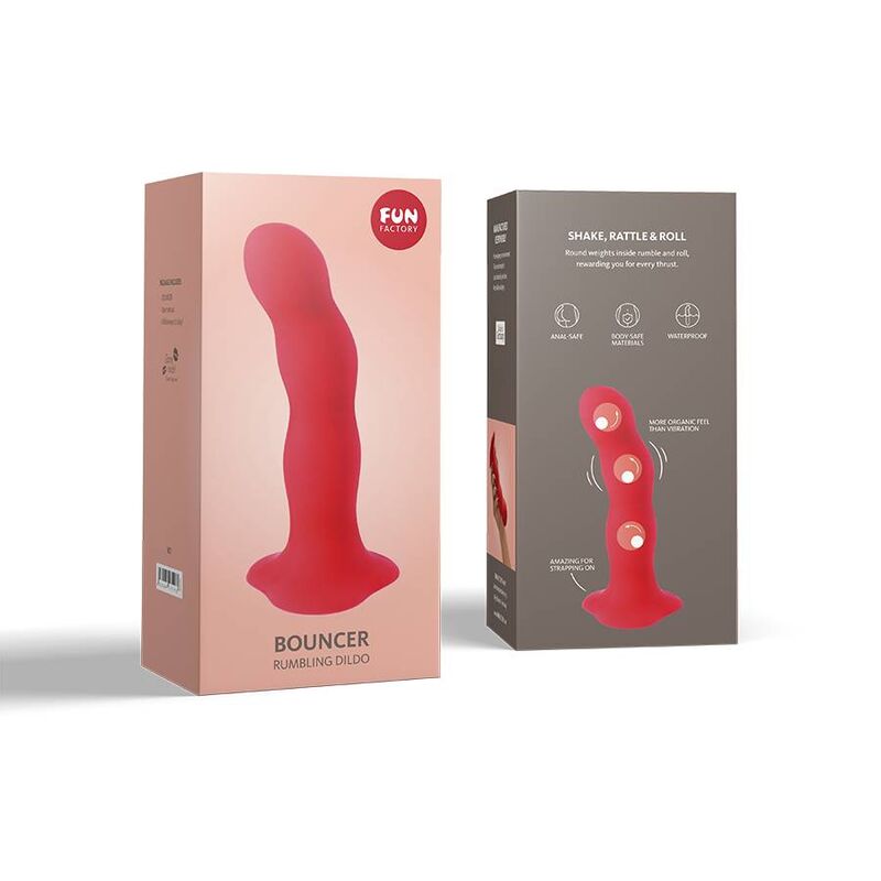 FUN FACTORY - BOUNCER SHAKE DILDO VERMELHO - Sexshoptuga  Sexshoptuga 