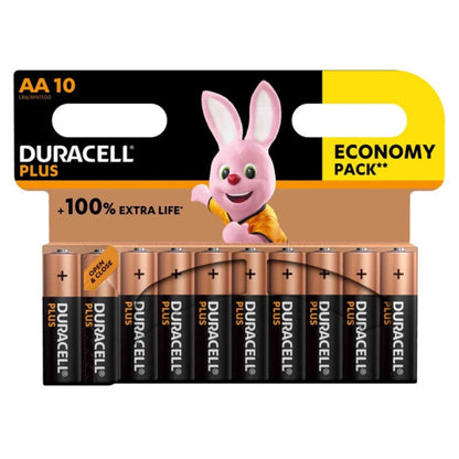 DURACELL - PLUS POWER 100 BATERIA ALCALINA AA LR6 10 UNIDADE - Sexshoptuga 