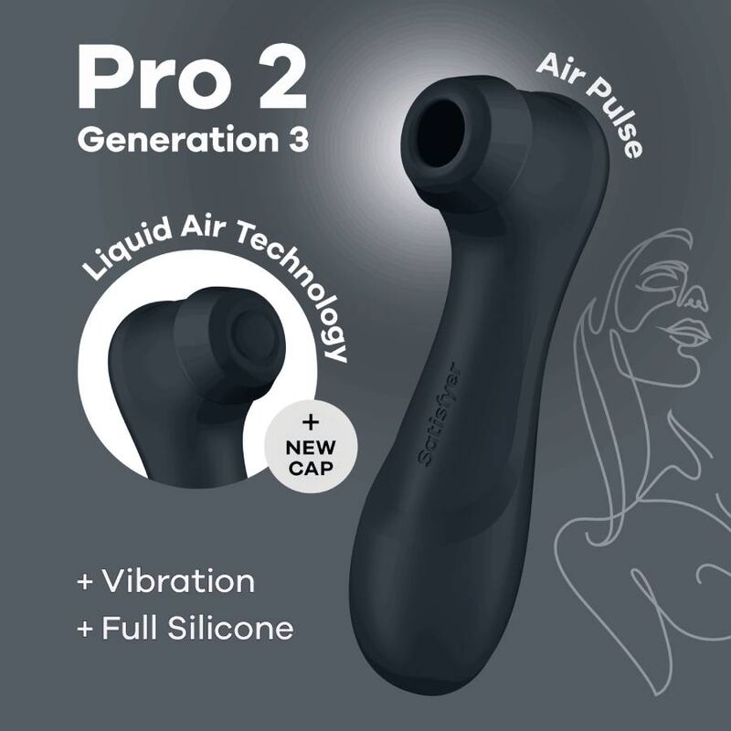 SATISFYER - PRO 2 GERAO 3 TECNOLOGIA DE AR LÍQUIDO VINHO TINTO - Sexshoptuga  Sexshoptuga 