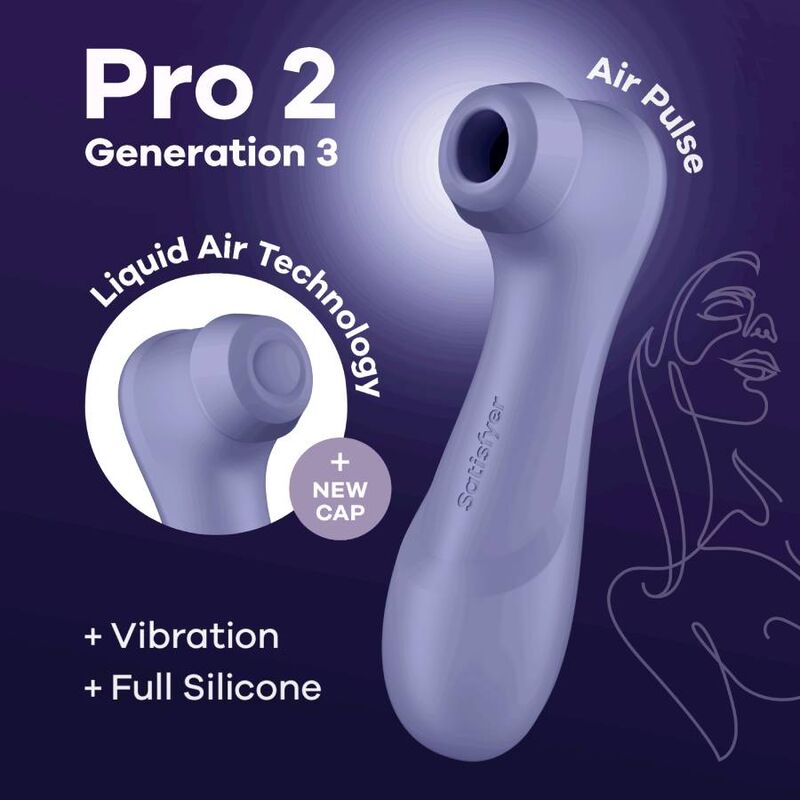 SATISFYER - PRO 2 GERAO 3 TECNOLOGIA DE AR LÍQUIDO VINHO TINTO - Sexshoptuga  Sexshoptuga 