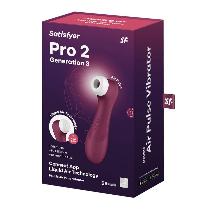 SATISFYER - PRO 2 GENERACIÓN 3 VINHO TINTO BLUETOOTH E APP - Sexshoptuga  Sexshoptuga 