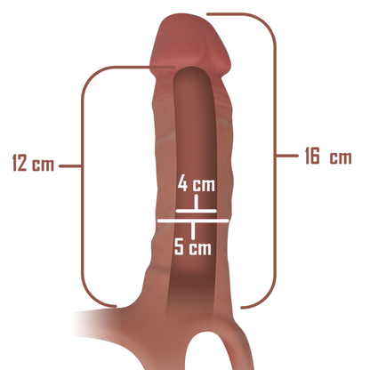 INTENSE - ARNÊS OCO COM DILDO DE SILICONE 16 X 3,5 CM - Sexshoptuga 