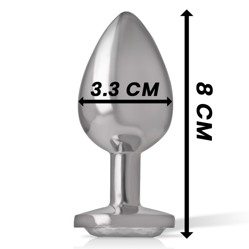 INTENSE - PLUG ANAL DE METAL DE ALUMÍNIO COM CRISTAL PRATA TAMANHO M - Sexshoptuga  Sexshoptuga 