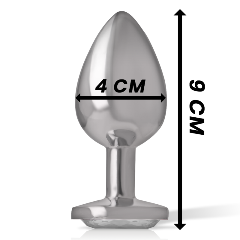 INTENSE - PLUG ANAL DE METAL DE ALUMÍNIO COM CRISTAL PRATA TAMANHO L - Sexshoptuga  Sexshoptuga 