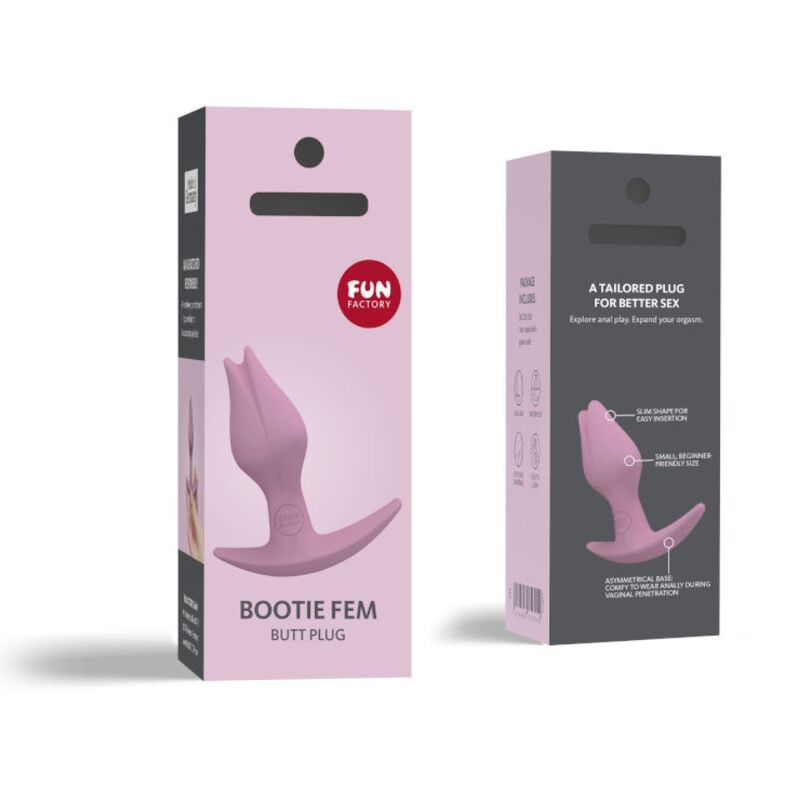 FUN FACTORY - BOOTIE FEM FEMININO ANAL BUTT PLUG ROSE - Sexshoptuga 