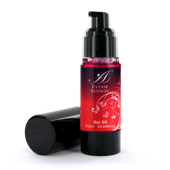 EXTASE SENSUAL - ÓLEO ESTIMULANTE DE CALOR DE MORANGO 30 ML - Sexshoptuga 