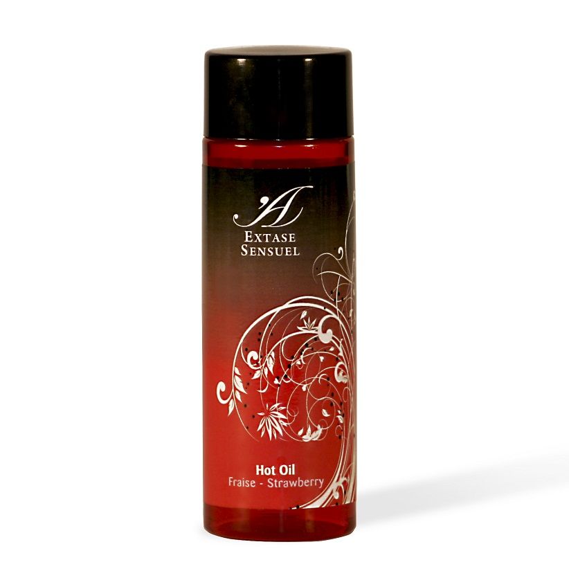 EXTASE SENSUAL - ÓLEO ESTIMULANTE DE CALOR DE MORANGO 100 ML - Sexshoptuga  Sexshoptuga 