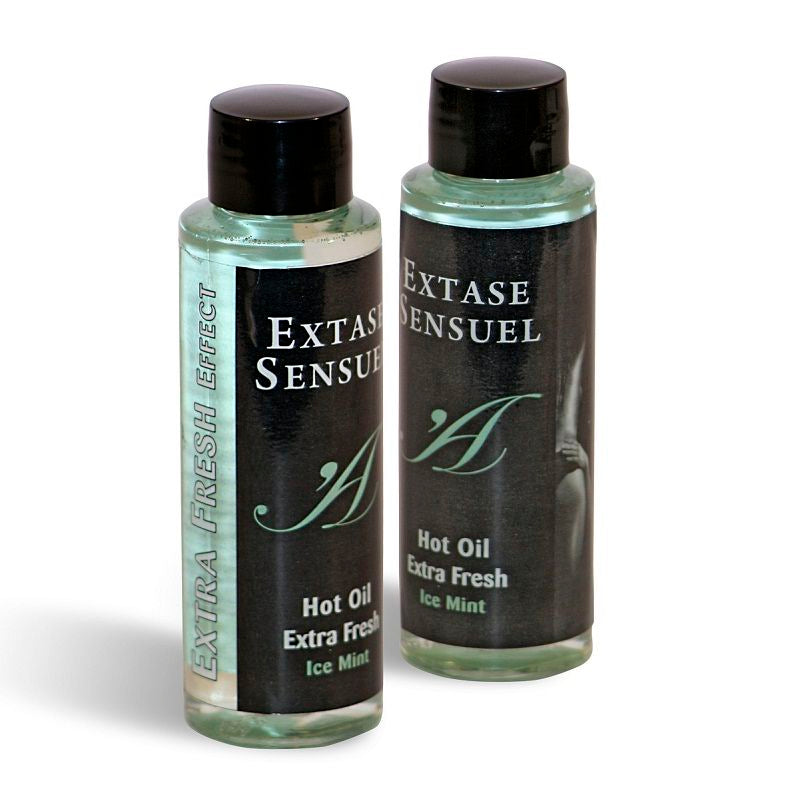 EXTASE SENSUAL - ÓLEO DE MASSAGEM COM EFEITO GELO EXTRA FRESCO 100 ML - Sexshoptuga 