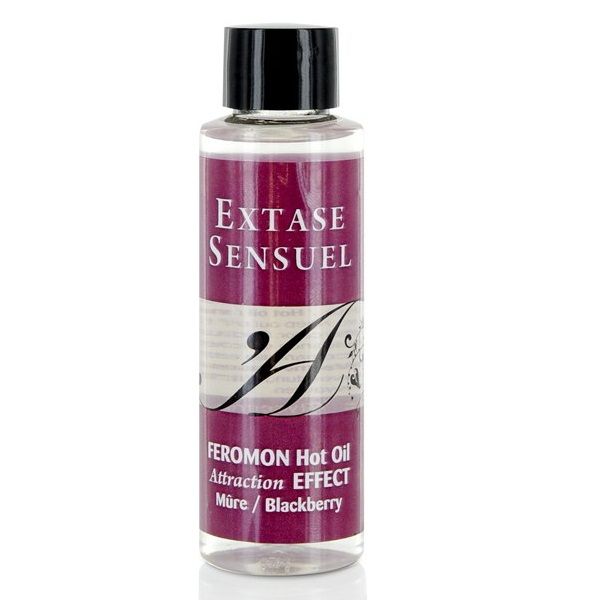 EXTASE SENSUAL - ÓLEO DE MASSAGEM EFEITO DE AQUECIMENTO COM FEROMÔNIOS DE BLACKBERRY 100 ML - Sexshoptuga  Sexshoptuga 