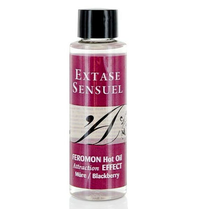 EXTASE SENSUAL - ÓLEO DE MASSAGEM EFEITO DE AQUECIMENTO COM FEROMÔNIOS DE BLACKBERRY 100 ML - Sexshoptuga 