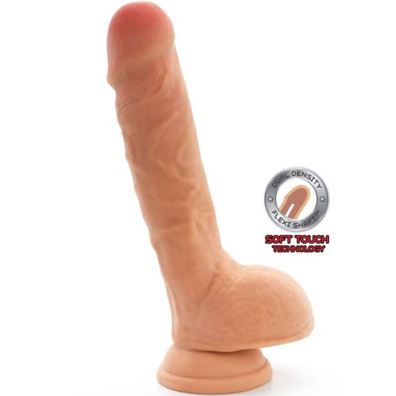 GET REAL - DILDO DUAL DENSITY 25,5 CM BOLAS PELE - Sexshoptuga  Sexshoptuga 