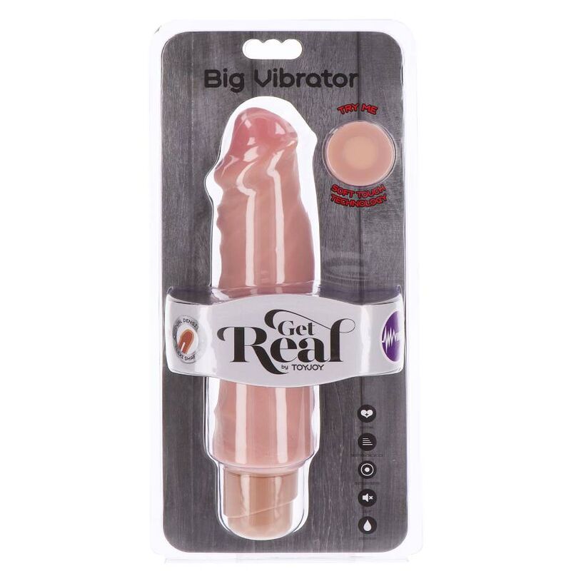 GET REAL - VIBRADOR GRANDE DE DUAL DENSIDADE 20,5 CM PELE - Sexshoptuga 