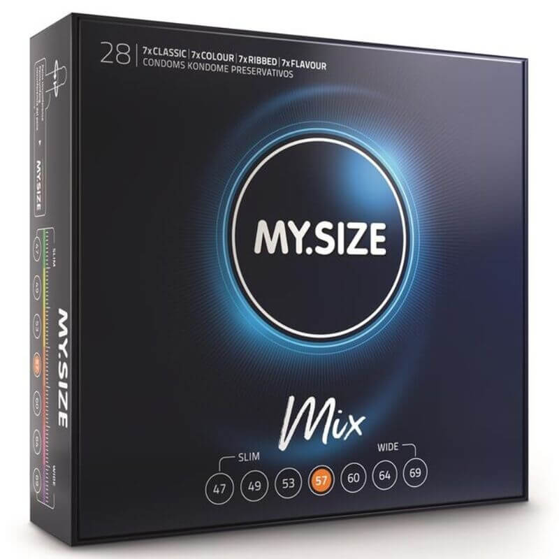 MY SIZE - MIX PRESERVATIVOS 57 MM 28 UNIDADES - Sexshoptuga 