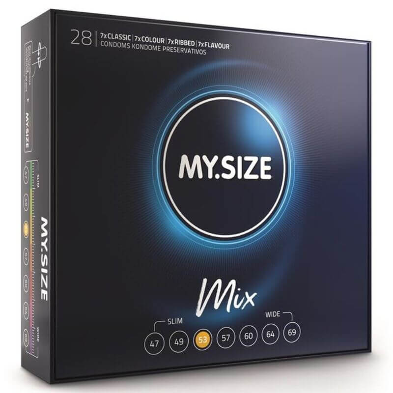 MY SIZE - MIX PRESERVATIVOS 53 MM 28 UNIDADES - Sexshoptuga 