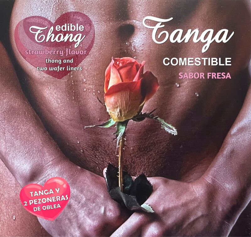 HOTFLOWERS - TANGA MASCULINA+ 2 BICOS WAFER DE MORANGO /es/pt/en/fr/it/ - Sexshoptuga  Sexshoptuga 