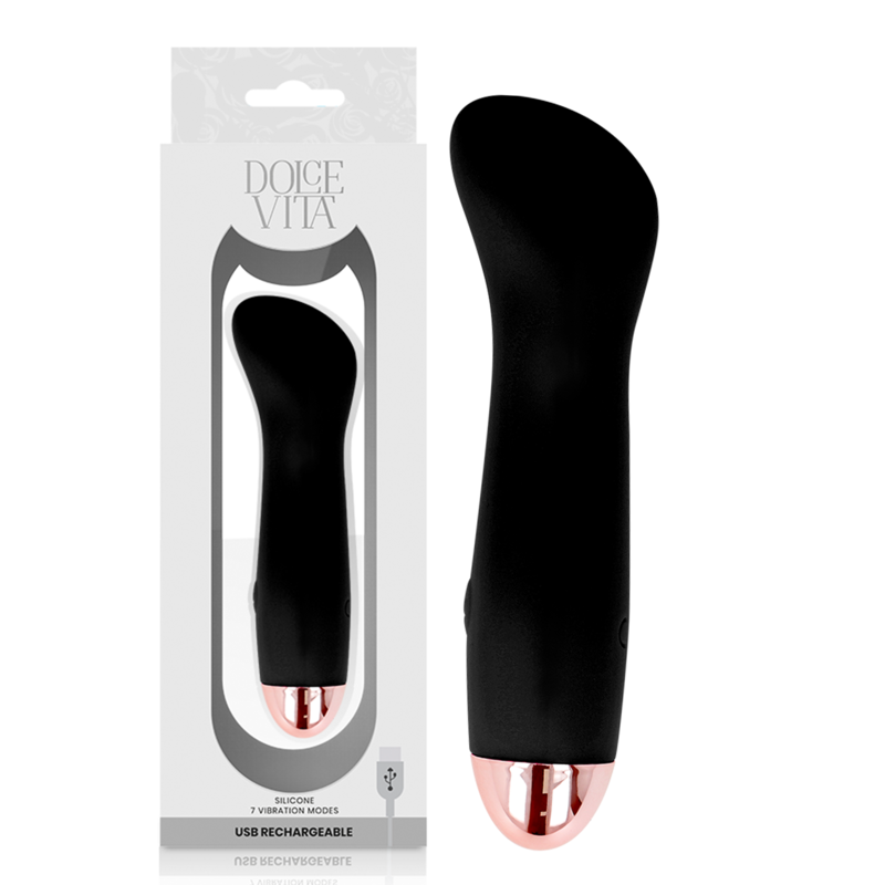 DOLCE VITA - VIBRADOR RECARREGÁVEL ONE BLACK 10 SPEED - Sexshoptuga 