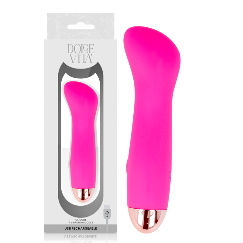 DOLCE VITA - VIBRADOR RECARREGÁVEL UM PINK 7 VELOCIDADE - Sexshoptuga  Sexshoptuga 