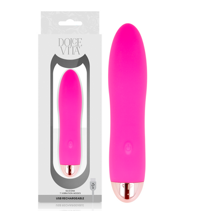 DOLCE VITA - VIBRADOR RECARREGÁVEL QUATRO PINK 7 VELOCIDADES - Sexshoptuga 