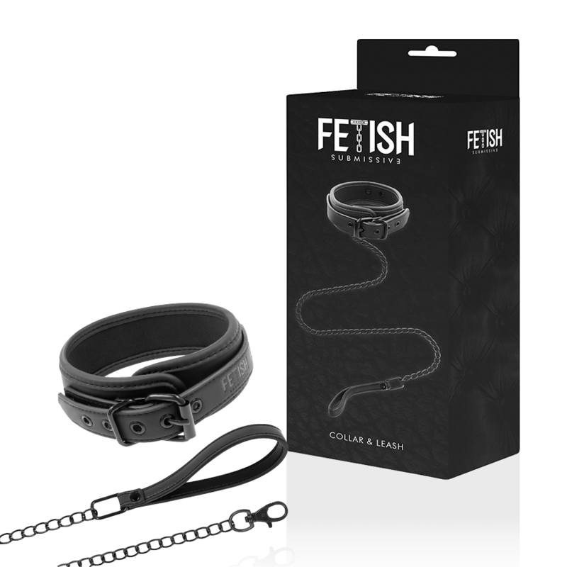 FETISH SUBMISSIVE - COLAR DE CORRENTE COM FORRO DE NOPRENE - Sexshoptuga 