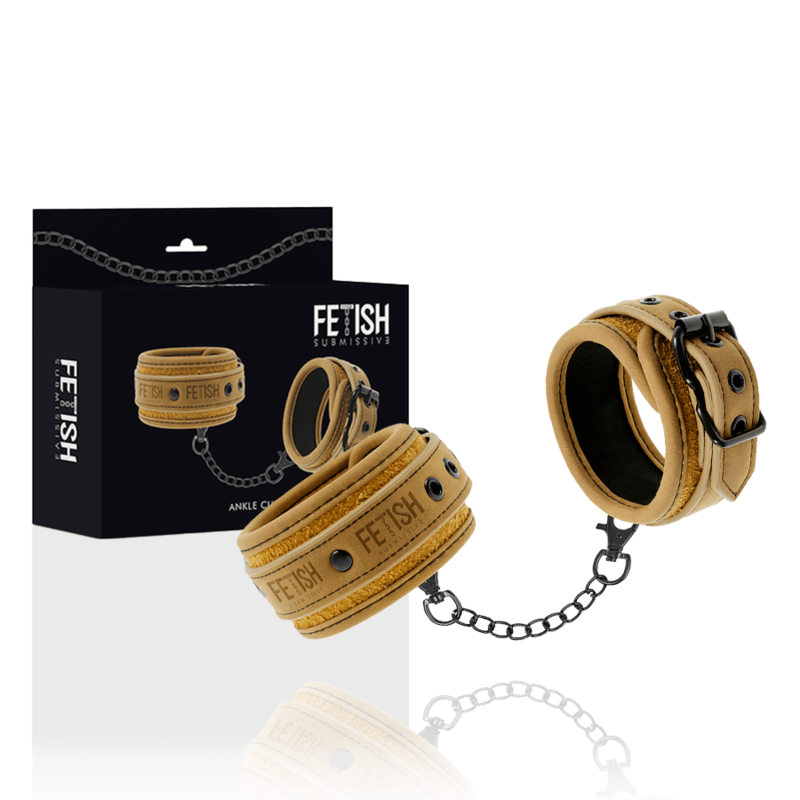 FETISH SUBMISSIVE ORIGEN - PUNHOS DE TORNOZELO DE COURO VEGANO COM FORRO DE NEOPRENE - Sexshoptuga  Sexshoptuga 