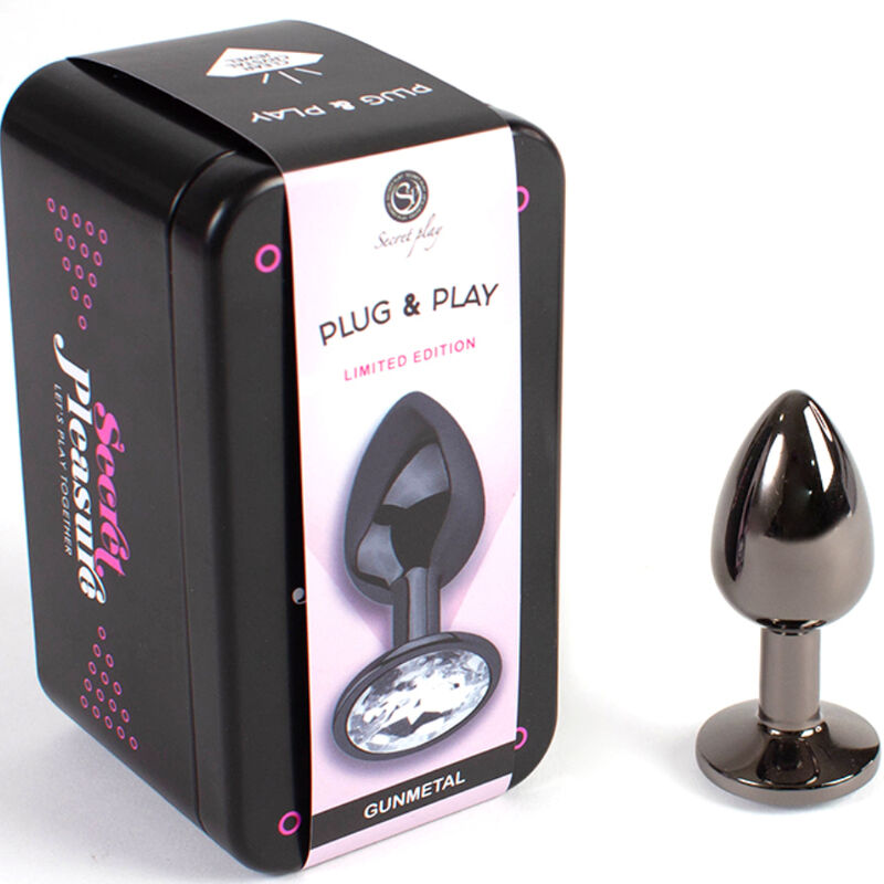 SECRETPLAY - PLUG ANAL DE GUNMETAL TAMANHO PEQUENO 7 CM - Sexshoptuga  Sexshoptuga 