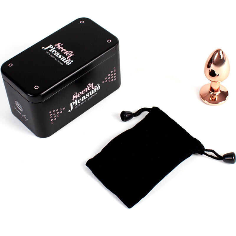 SECRETPLAY - PLUG ANAL DE METAL OURO ROSA TAMANHO PEQUENO 7 CM - Sexshoptuga  Sexshoptuga 