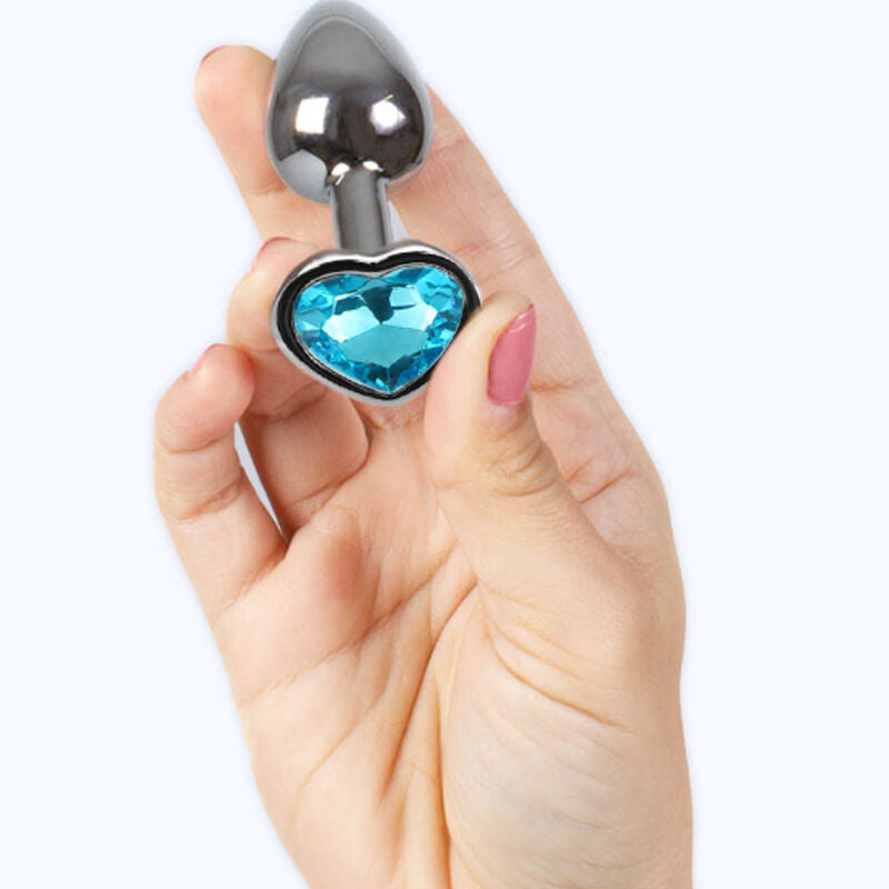 SECRETPLAY - PLUG ANAL DE METAL CORAO AZUL TAMANHO PEQUENO 7 CM - Sexshoptuga  Sexshoptuga 