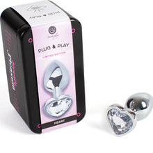 SECRETPLAY - PLUG ANAL DE METAL CORAO DE CRISTAL TRANSPARENTE TAMANHO PEQUENO 7 CM - Sexshoptuga  Sexshoptuga 