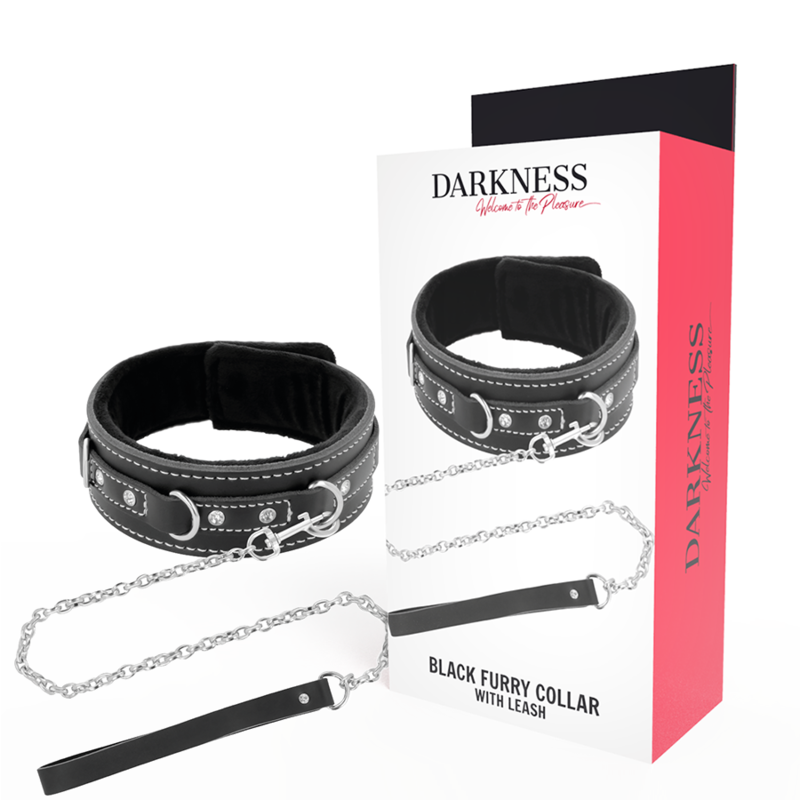 DARKNESS - COLAR DE COURO DE ALTA QUALIDADE COM TRELA - Sexshoptuga  Sexshoptuga 