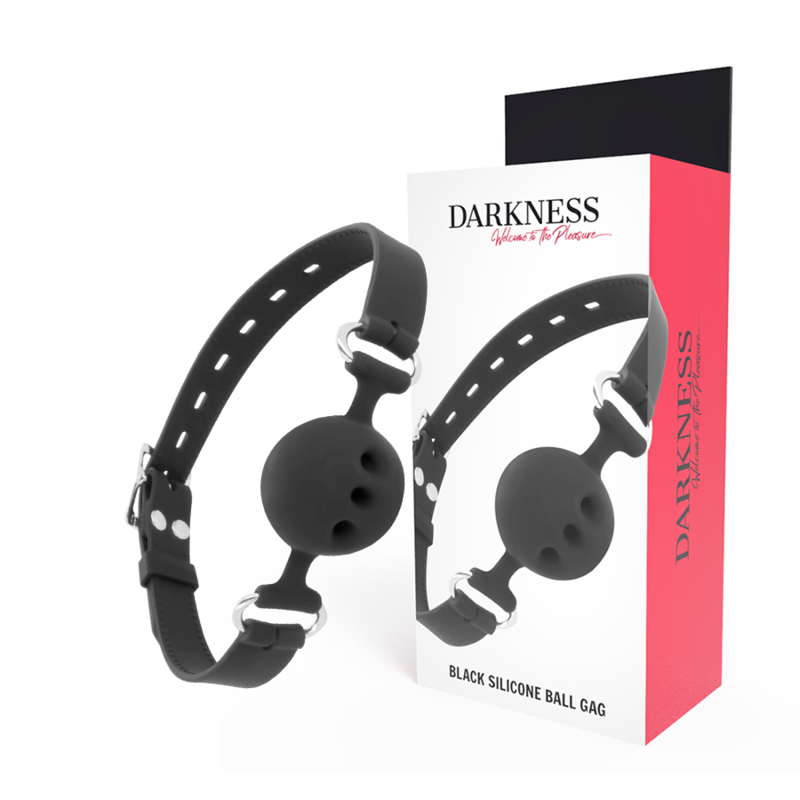 DARKNESS - MORDAA DE SILICONE RESPIRVEL PRETA - Sexshoptuga 