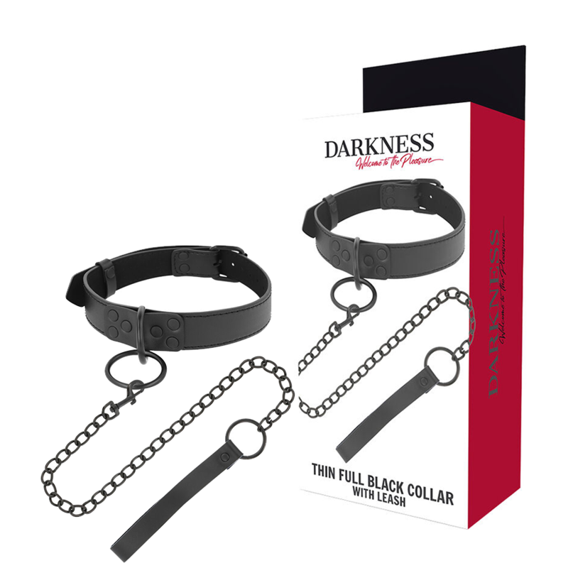 DARKNESS - COLAR PRETO COM CORRENTE - Sexshoptuga  Sexshoptuga 