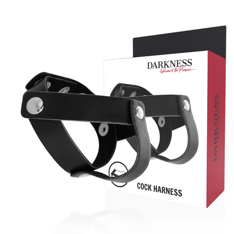 DARKNESS - ANEL DE PELE PARA PÊNIS E TESTÍCULOS - Sexshoptuga  Sexshoptuga 