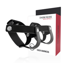 DARKNESS - ANEL DE PELE PARA PÊNIS E TESTÍCULOS - Sexshoptuga 