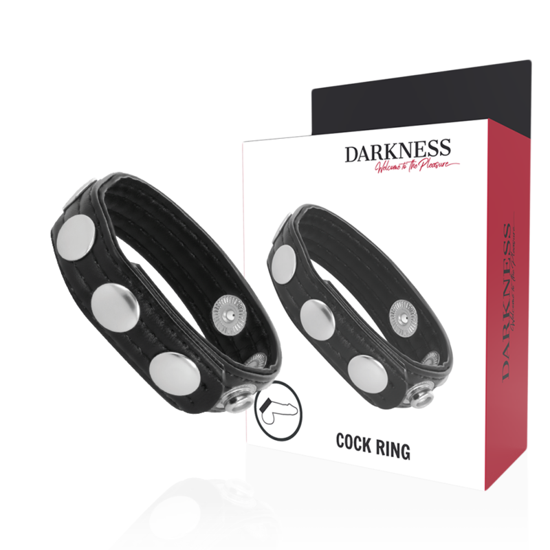 DARKNESS - ANEL DE EREO DE COURO - Sexshoptuga  Sexshoptuga 