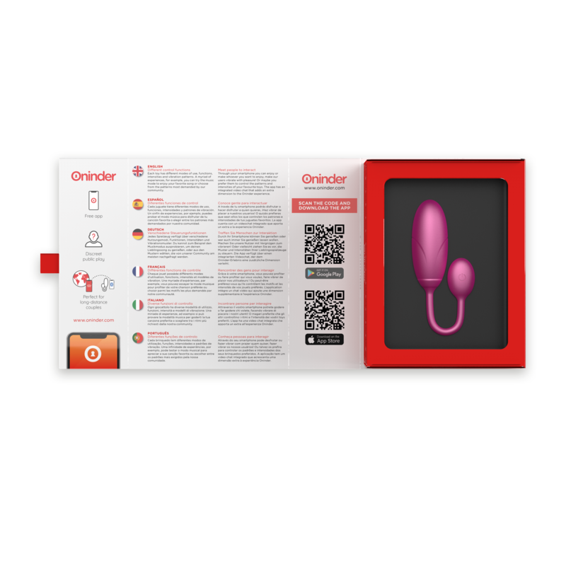 ONINDER - OVO VIBRATÓRIO DENVER ROSA 7 X 2,7 CM APLICATIVO GRATUITO - Sexshoptuga  Sexshoptuga 