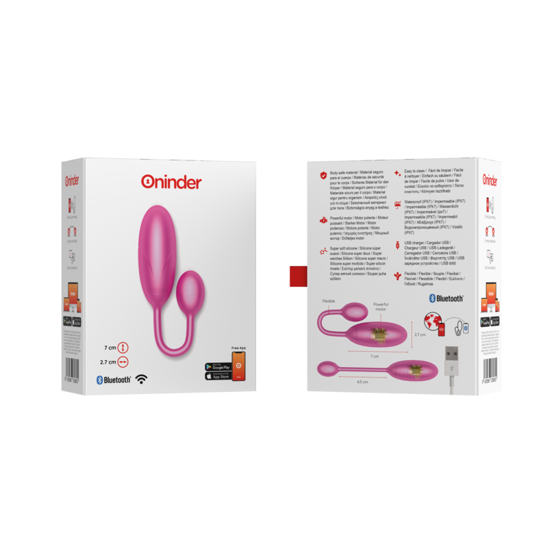 ONINDER - OVO VIBRATÓRIO DENVER ROSA 7 X 2,7 CM APLICATIVO GRATUITO - Sexshoptuga  Sexshoptuga 