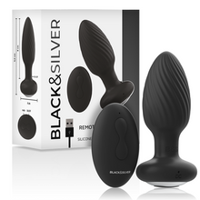 BLACK&SILVER - PLUG DE POÇOS SILICONE ANAL ROTATOR CONTROLE REMOTO - Sexshoptuga  Sexshoptuga 