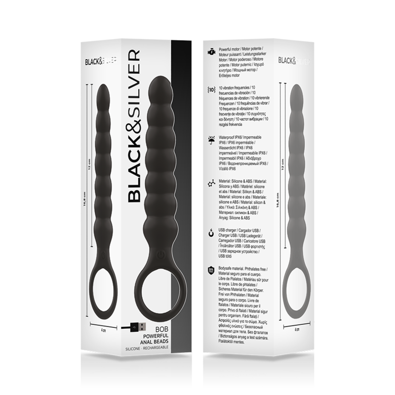 BLACK&SILVER - DILADOR ANAL DE SILICONE BOB PODEROSO - Sexshoptuga  Sexshoptuga 