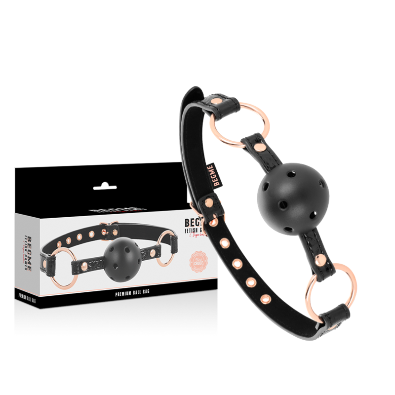 BEGME - BLACK EDITION BOLA GAG VEGAN COURO - Sexshoptuga  Sexshoptuga 