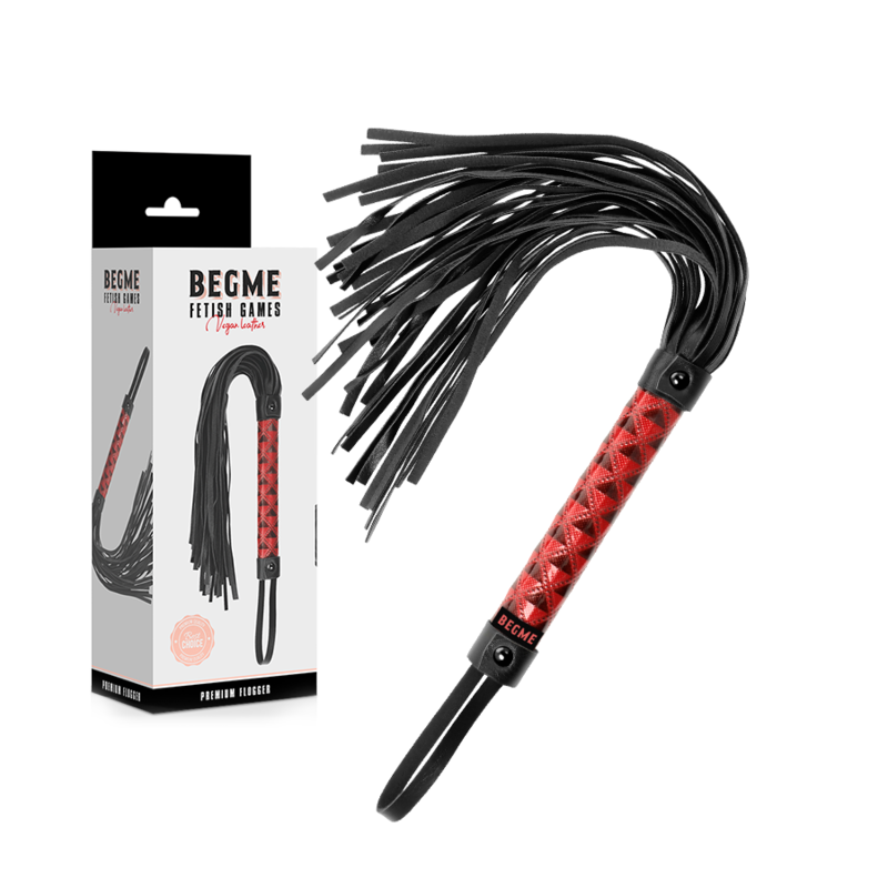 BEGME - FLOGGER DE COURO VEGANO EDIO VERMELHA - Sexshoptuga  Sexshoptuga 